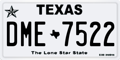 TX license plate DME7522
