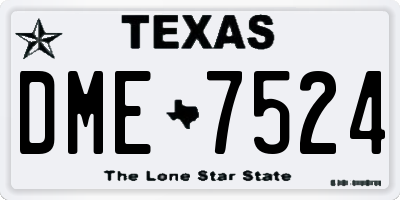 TX license plate DME7524