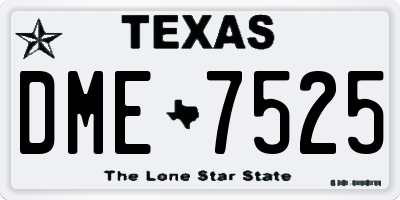TX license plate DME7525