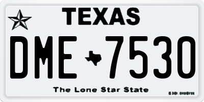 TX license plate DME7530