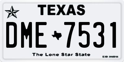 TX license plate DME7531