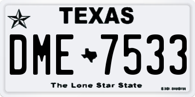 TX license plate DME7533