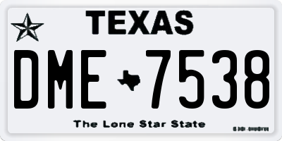 TX license plate DME7538