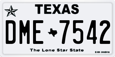 TX license plate DME7542