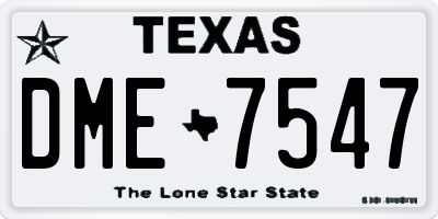 TX license plate DME7547