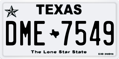 TX license plate DME7549