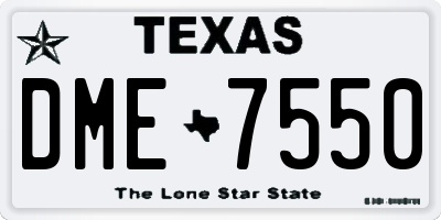 TX license plate DME7550