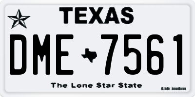 TX license plate DME7561
