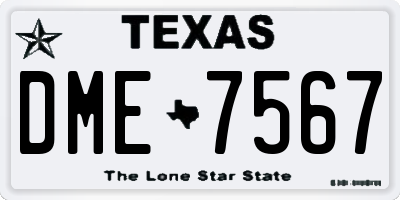 TX license plate DME7567