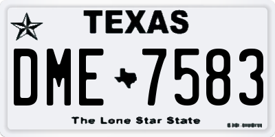TX license plate DME7583