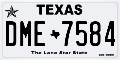 TX license plate DME7584