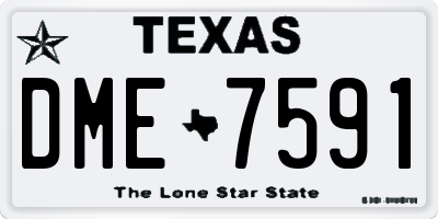 TX license plate DME7591
