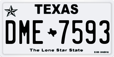 TX license plate DME7593