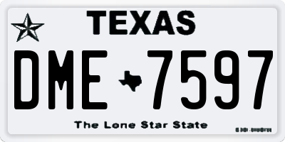 TX license plate DME7597