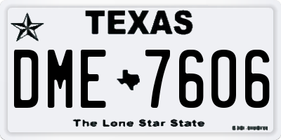TX license plate DME7606