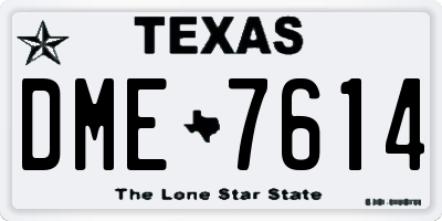TX license plate DME7614