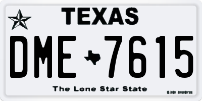 TX license plate DME7615
