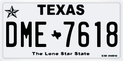 TX license plate DME7618
