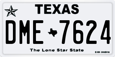 TX license plate DME7624