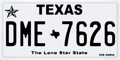 TX license plate DME7626