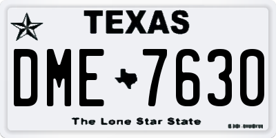 TX license plate DME7630