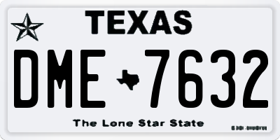 TX license plate DME7632