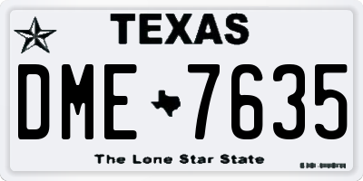 TX license plate DME7635