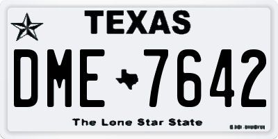 TX license plate DME7642