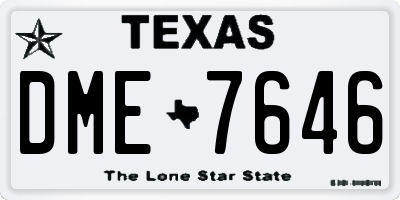 TX license plate DME7646