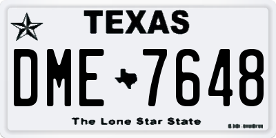 TX license plate DME7648