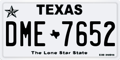 TX license plate DME7652