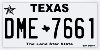 TX license plate DME7661