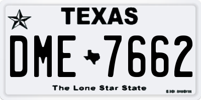 TX license plate DME7662