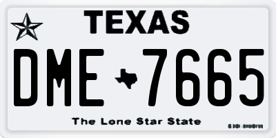 TX license plate DME7665