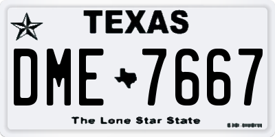 TX license plate DME7667