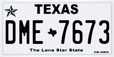 TX license plate DME7673