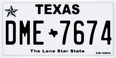 TX license plate DME7674