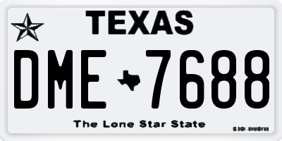 TX license plate DME7688