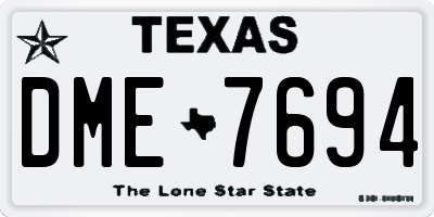TX license plate DME7694