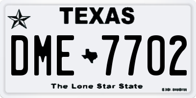 TX license plate DME7702