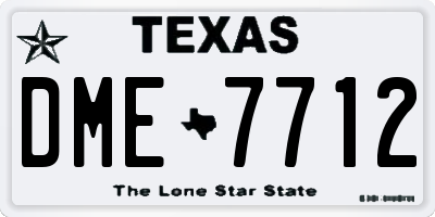 TX license plate DME7712