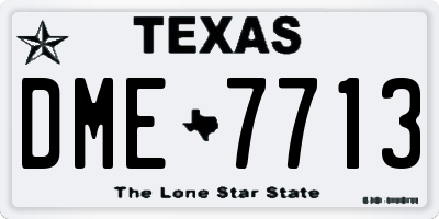 TX license plate DME7713