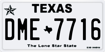 TX license plate DME7716