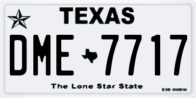TX license plate DME7717