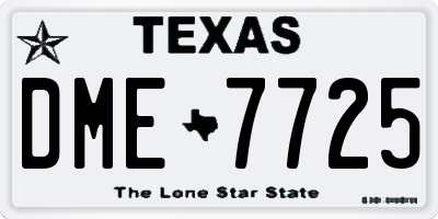 TX license plate DME7725