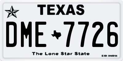 TX license plate DME7726