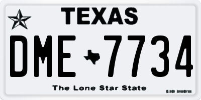 TX license plate DME7734