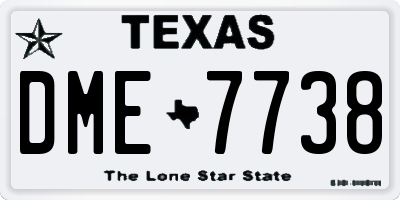TX license plate DME7738