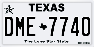 TX license plate DME7740