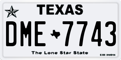 TX license plate DME7743